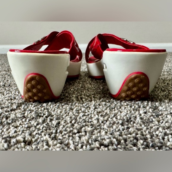 Cole Haan Nike Air Women's Red Slide Wedge Heel Sandals Size 7 - Picture 10 of 13